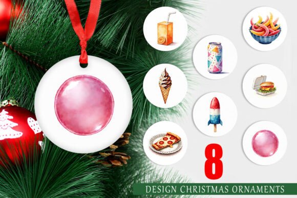 90s Snack Watercolor Ornament PNG Design for Illustrations