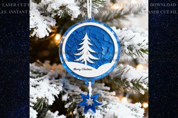 Christmas Tree Words Suncatcher Svg for Laser Engraving
