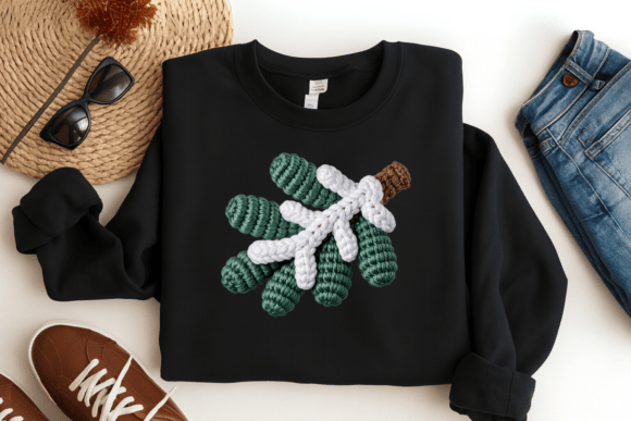 Crochet Pine Branch PNG: Elevating Illustrations