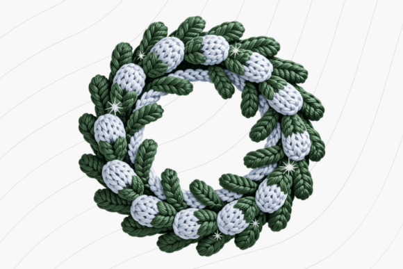 Crochet Wreath PNG: Cozy Illustrations for Branding