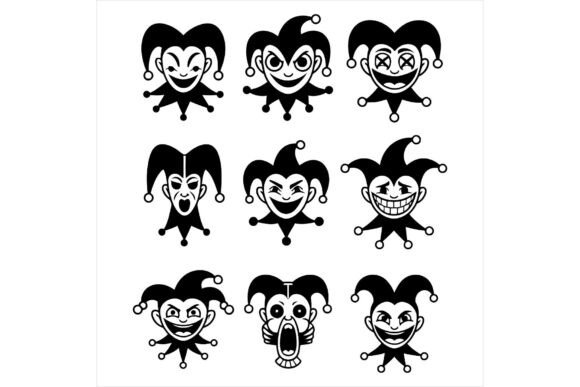 Jester Queen Face Bundle: Illustrations for Crafters