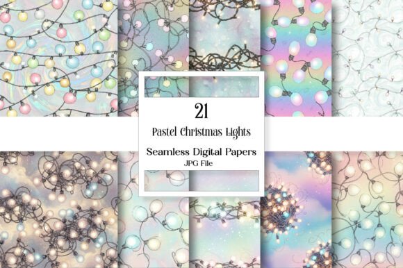 Pastel Christmas Lights Seamless Print Patterns Review