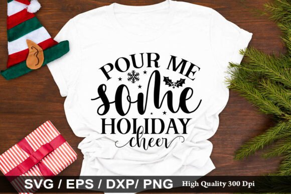Pour Me Some Holiday Cheer SVG: Editorial Illustrations