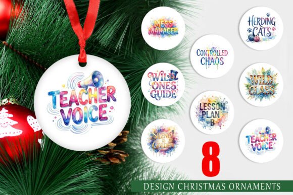 Retro Watercolor Classroom Ornament PNG for Illustrations