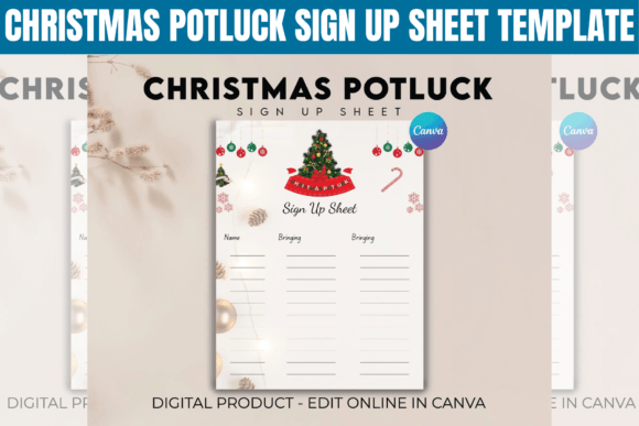 Review: Christmas Potluck Sign Up Sheet Template for Canva Branding