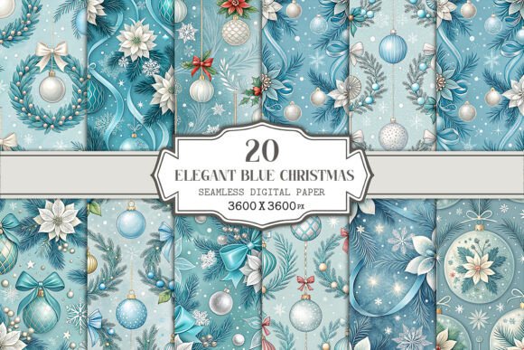 Review: Elegant Blue Christmas Seamless Pattern for Embroidery