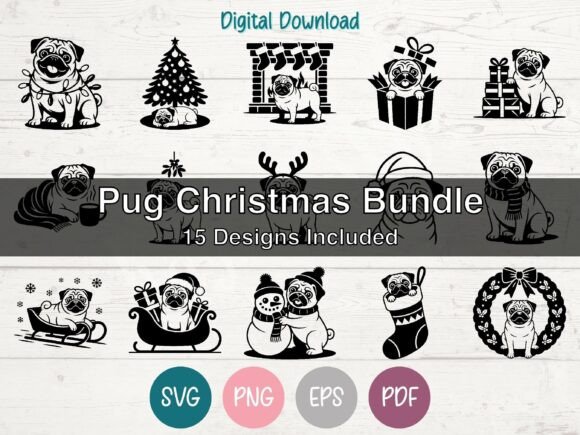 Reviewing the Pug Christmas SVG Bundle for Stitchers