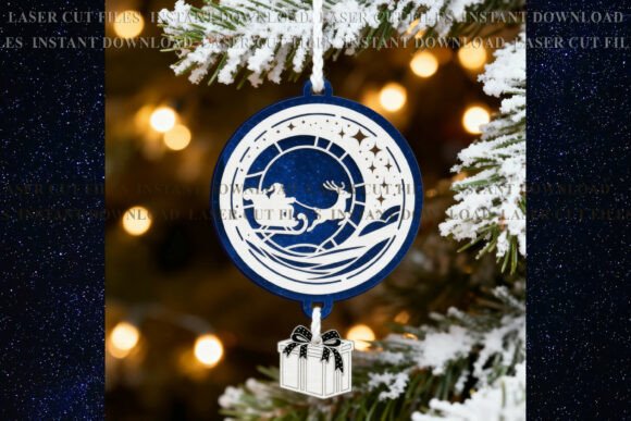 Santa Words Suncatcher SVG for Laser Engraving