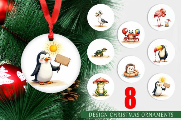 Sarcastic Summer Animals Ornament: Bold Illustrations