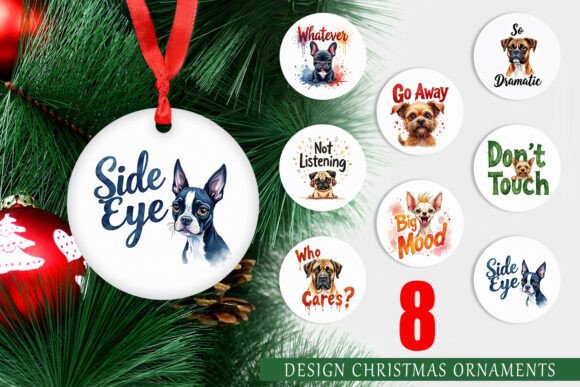 Sassy Dog Quote Ornament: Bold Illustrations