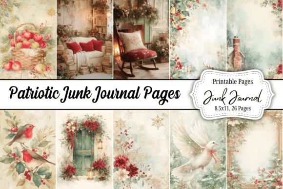 Vintage Christmas Junk Journal Kit for Crafts